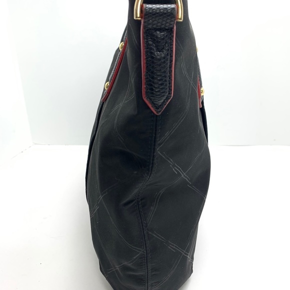 VERA BRADLEY Black Red Trim Handbag Tote Purse Lined Diamond Pattern Large Bag - Picture 15 of 16